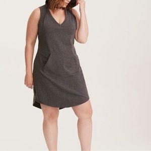 Torrid Sleeveless Trapeze Dress With Hood and Pocket